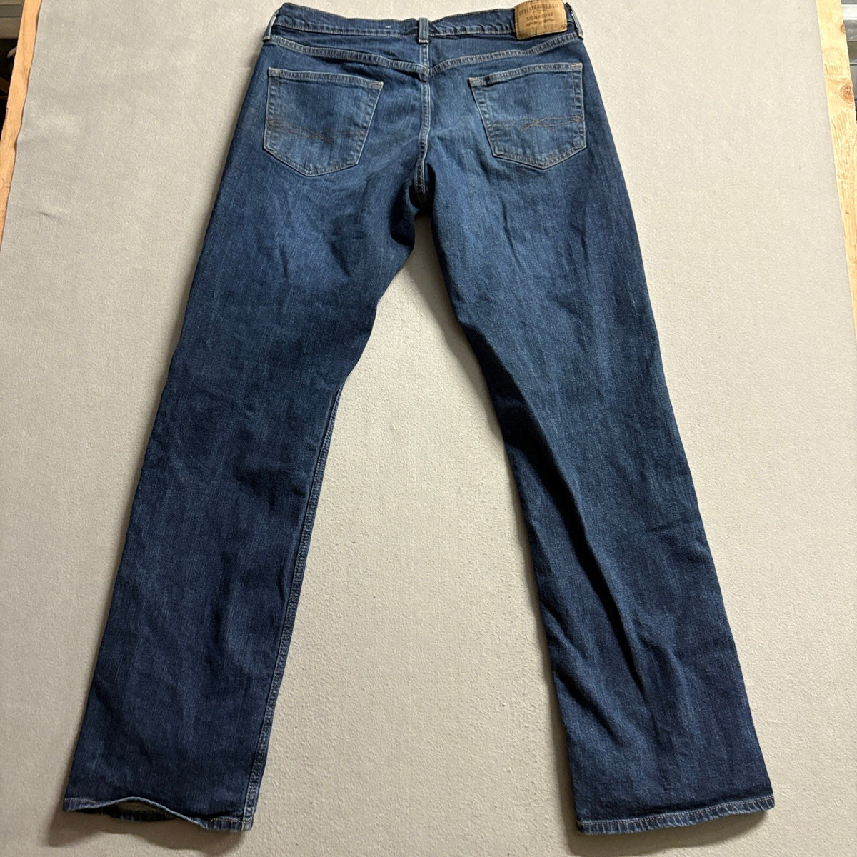 Signature by Levi Strauss Co Mens 34x34 Relaxed Fit Blue Jeans Dark Wash