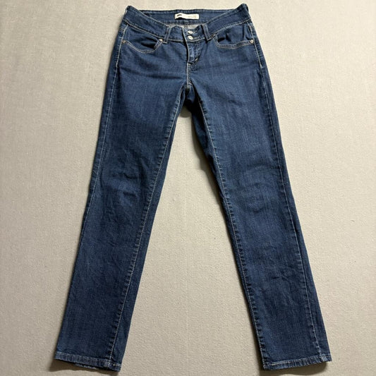 Levis 529 Curvy Skinny Leg Jeans Womens 6M W28 L32 Blue Denim Double Button