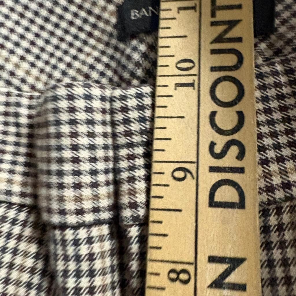 Banana Republic Houndstooth Flare Pants Womens Size 4 Brown Plaid Stretch