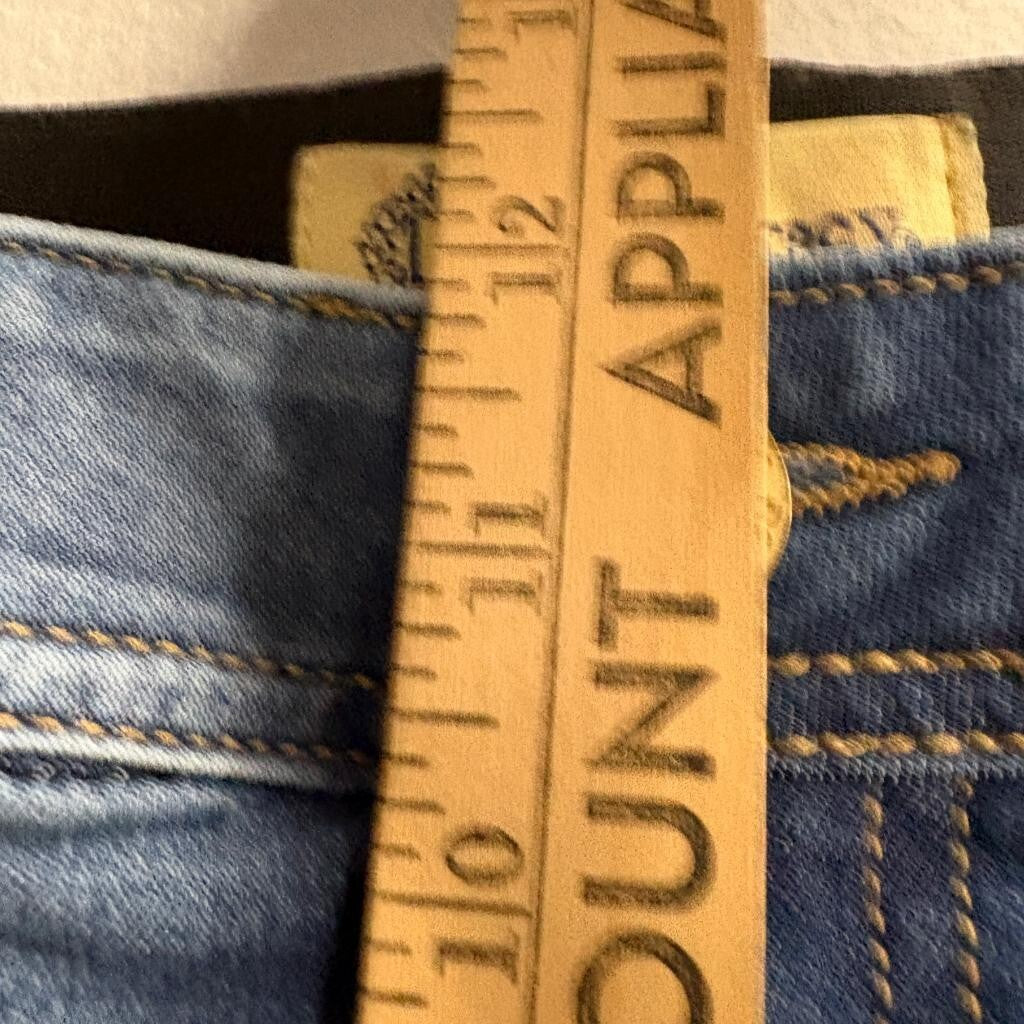 Democracy Ab Technology Jeans Womens 16 Blue Denim Stretch Raw Hem Crop