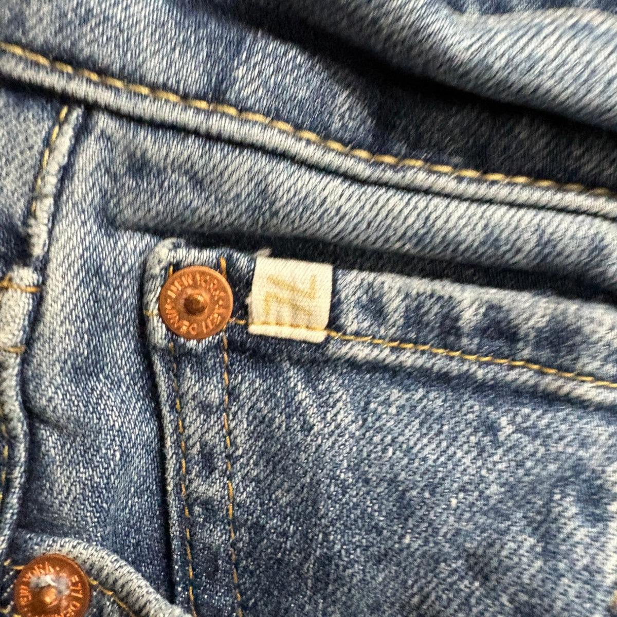 AE77 American Eagle Straight Crop Jeans Womens Size 0 Blue Denim Button Fly Raw