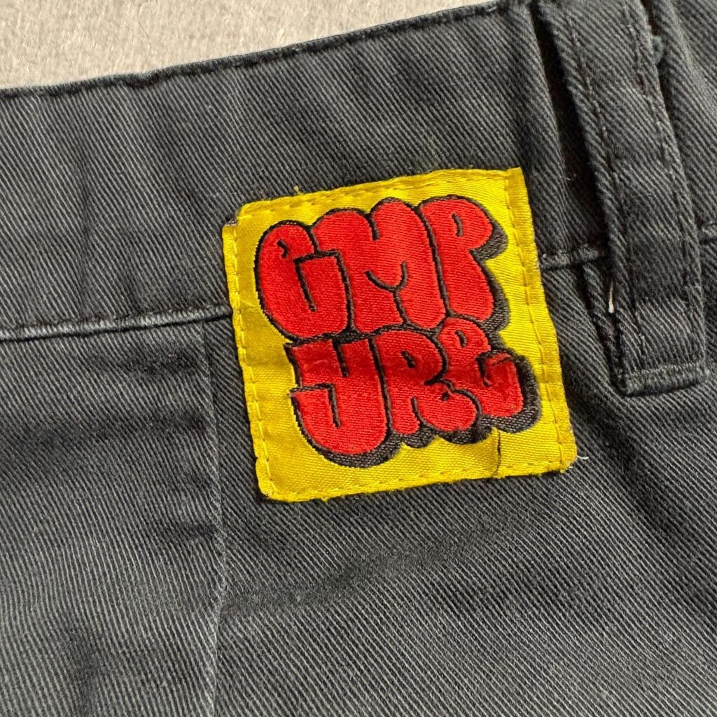 Gmpjrg Boys Black Cargo Pants Size 25 Skate Streetwear Utility Trousers