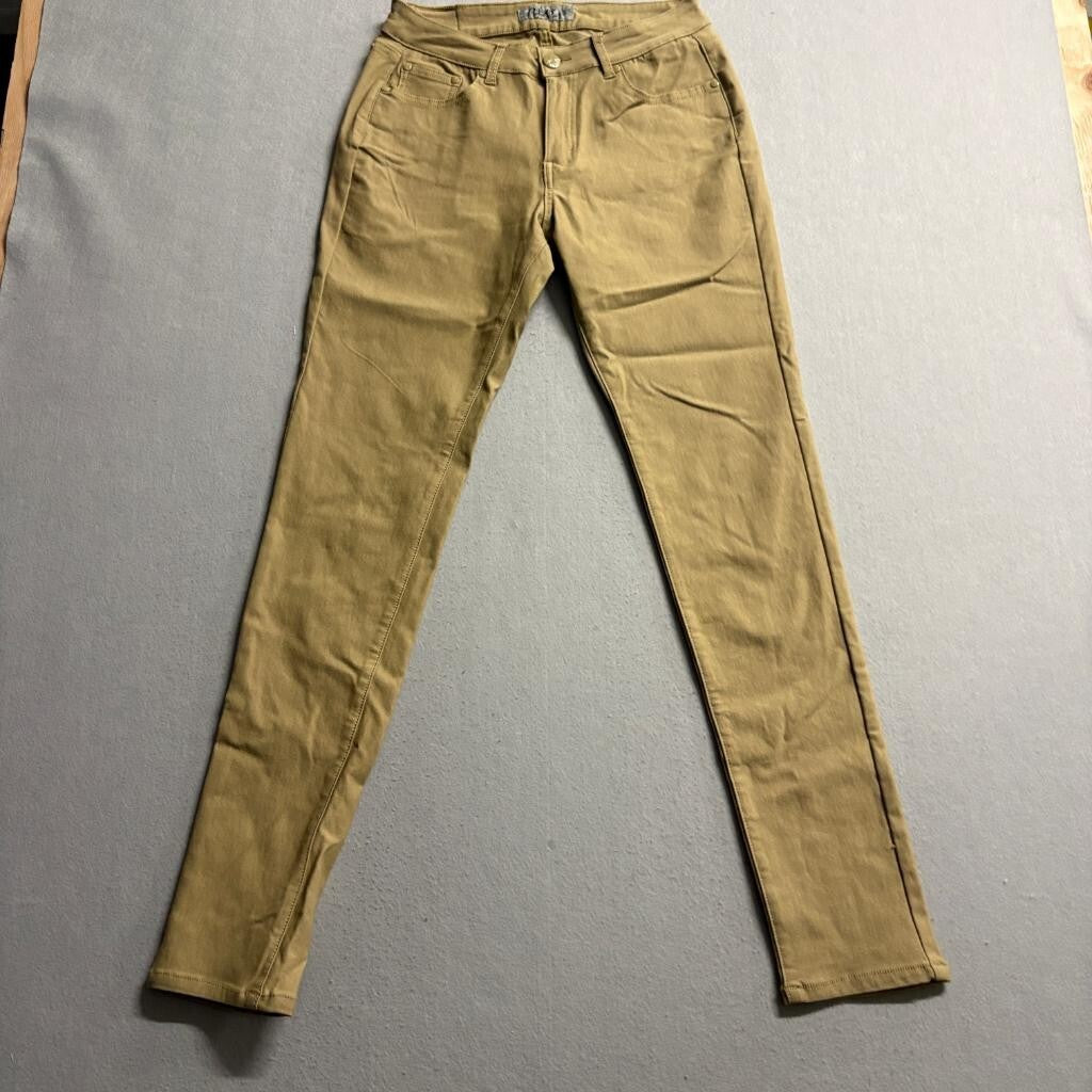 U-WD Premium Denim Wear Womens Skinny Pants Size 11 Khaki Tan Stretch Cotton