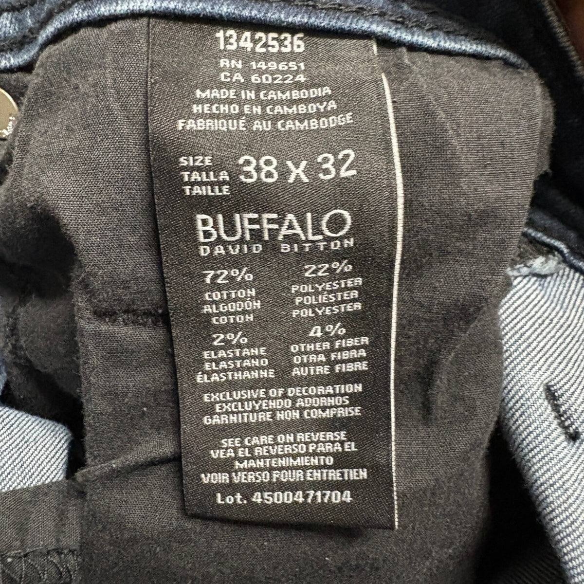 Buffalo David Bitton Axel Slim Stretch Jeans Mens 38x32 Blue Denim