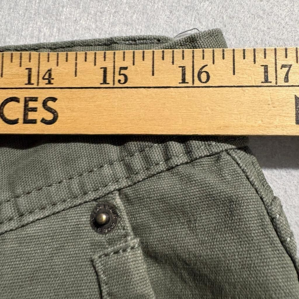 Eddie Bauer Canvas Utility Pants Mens 32x32 Green Cotton Blend Workwear