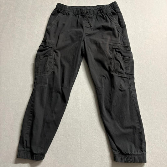 Wrangler Cargo Jogger Pants Boys Size 16 Husky Black Elastic Waist Stretch
