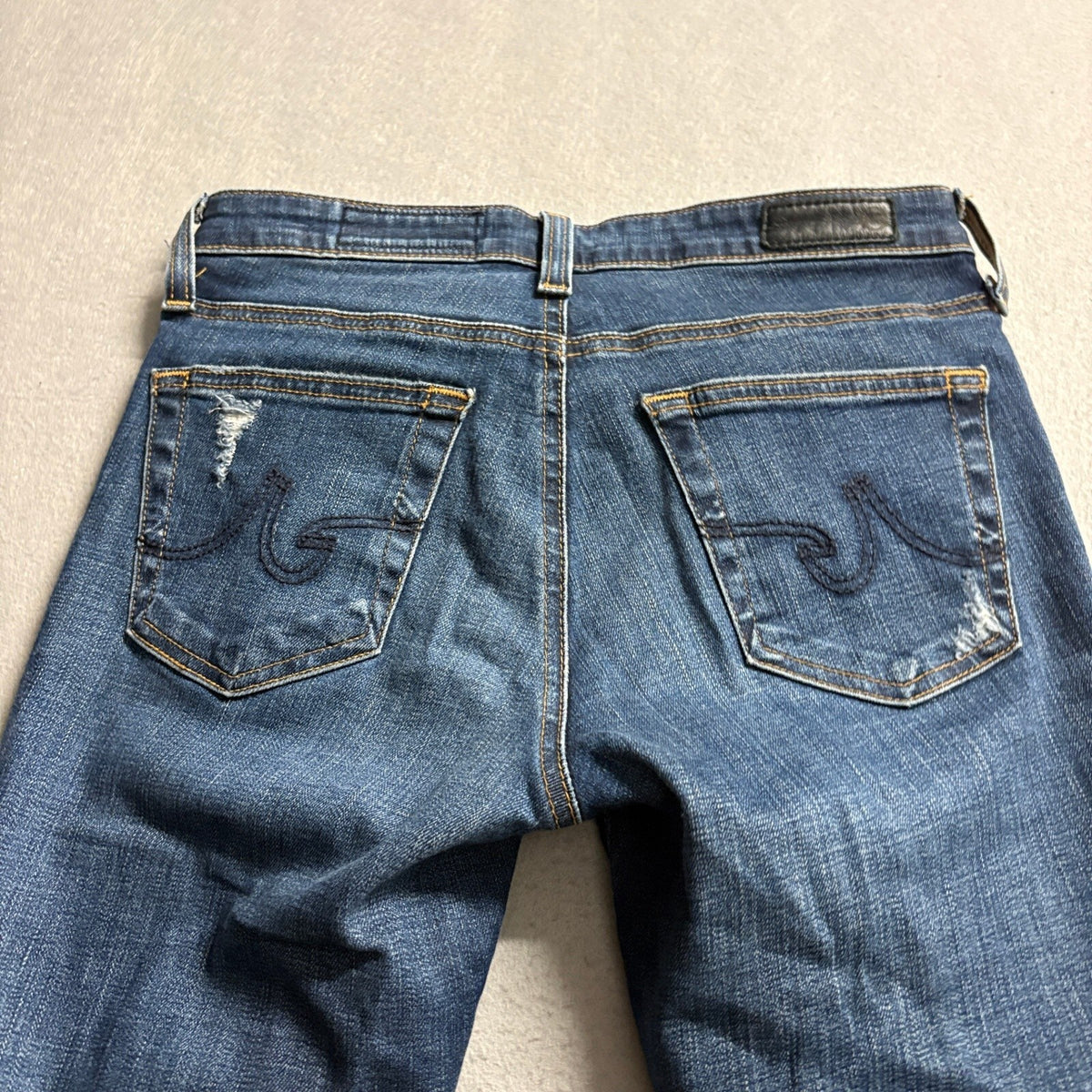 AG Adriano Goldschmied The Legging Ankle Jeans Womens 26R Blue Distressed Skinny