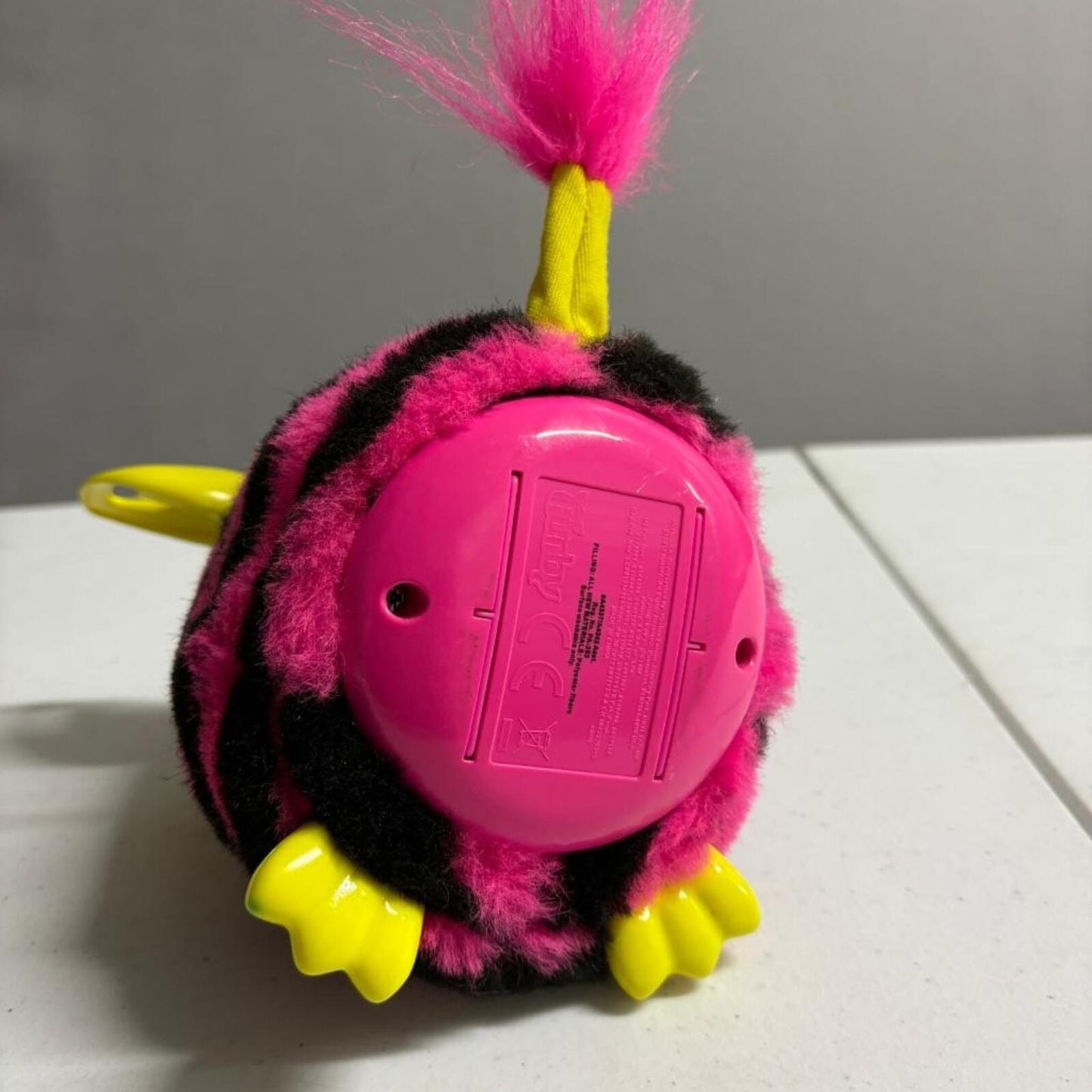 Hasbro Furby 2012 Pink and Black Stripes Punk Rock Interactive Toy A4337