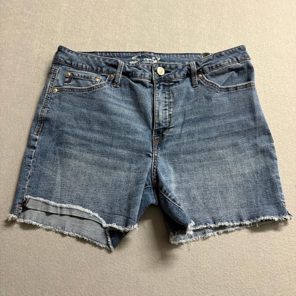 Seven7 Womens Denim Shorts Size 14 Blue Raw Hem Frayed Stretch Jean Shorts