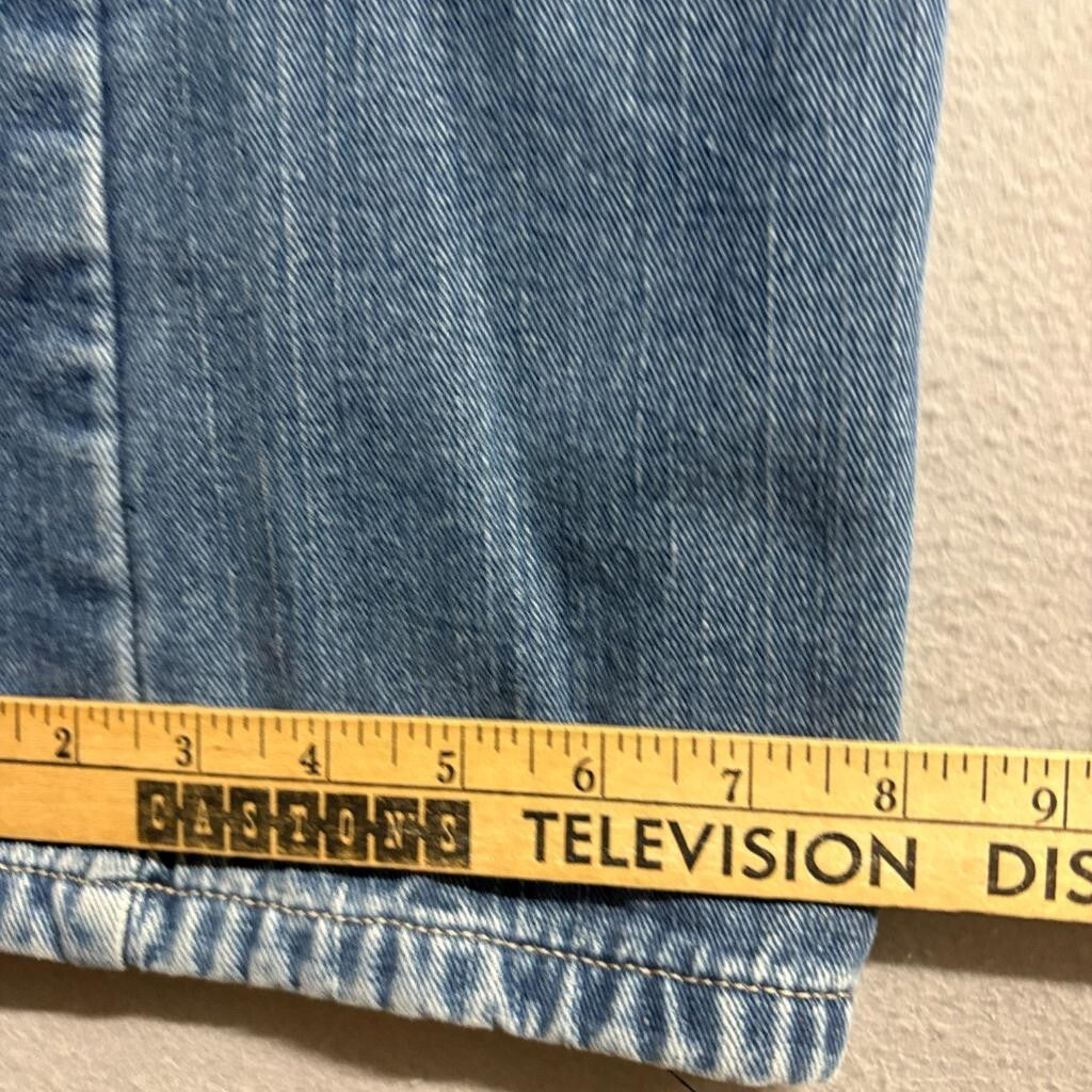 Dickies Flannel Lined Jeans Womens 6 Medium Wash Denim Straight Leg Red Plaid