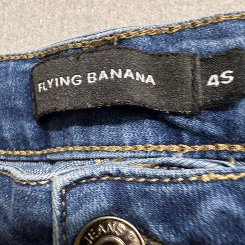 Flying Banana Flare Jeans Womens Size 4S Blue Denim Stretch Bell Bottoms LB-1