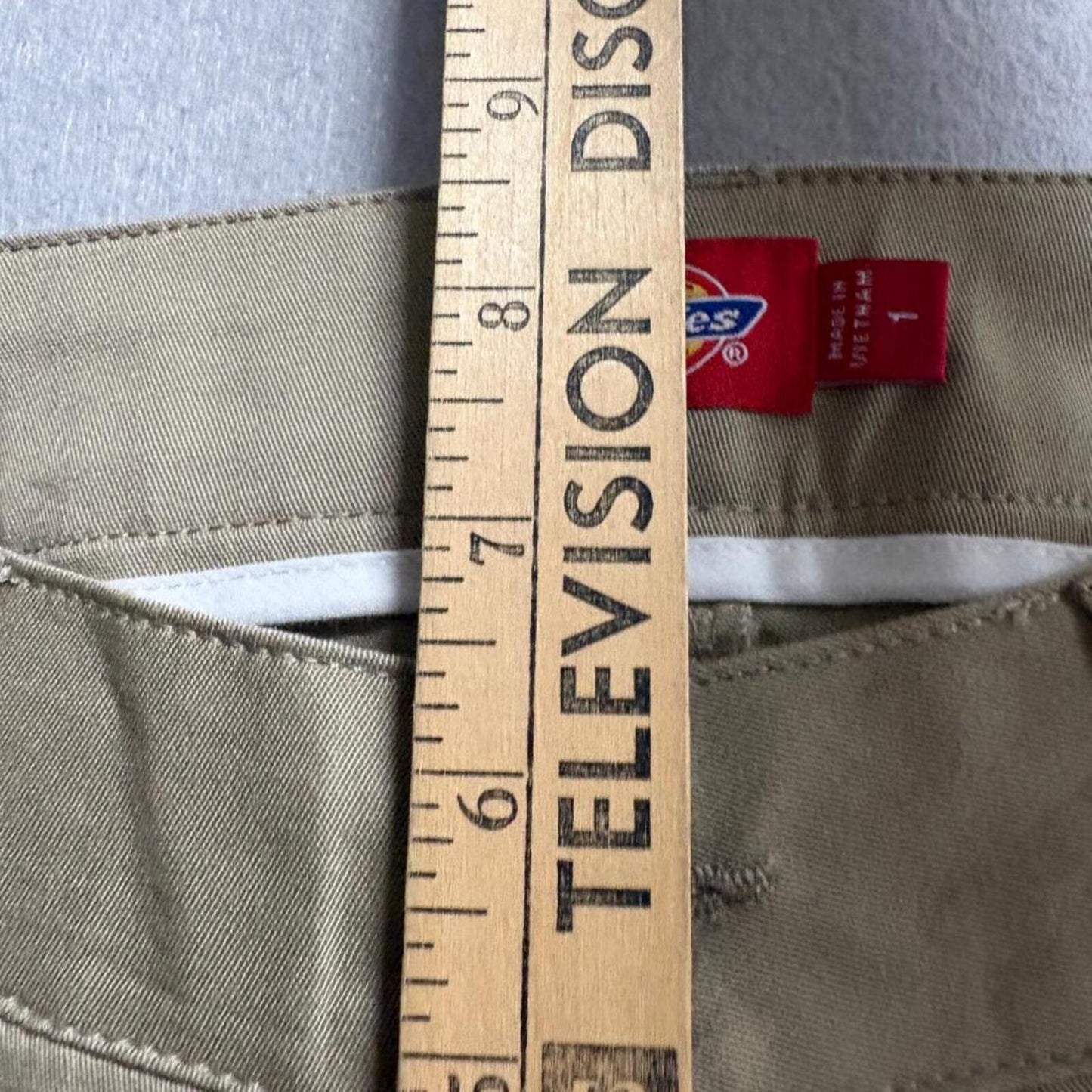 Dickies Girl Low Rise Skinny Pants Womens Size 1 Khaki Beige Chino HH164 NWT