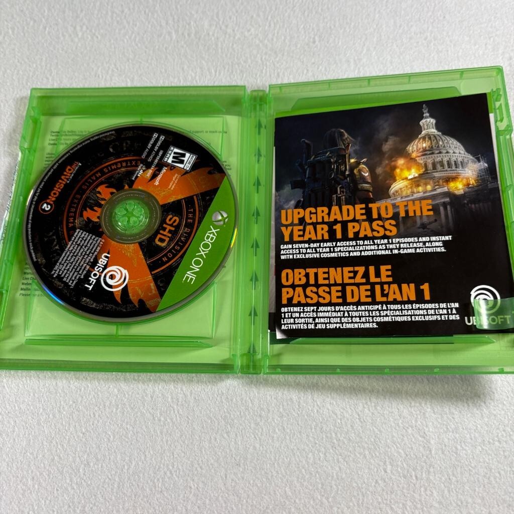 Tom Clancys The Division 2 Xbox One Game Disc Case and Insert Included