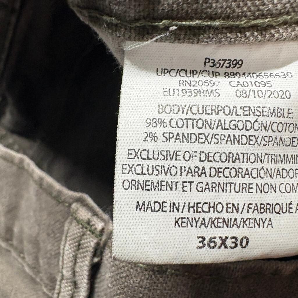 Genuine Dickies Mens Carpenter Pants 36x20 Cut Off Crop Raw Hem Brown Workwear