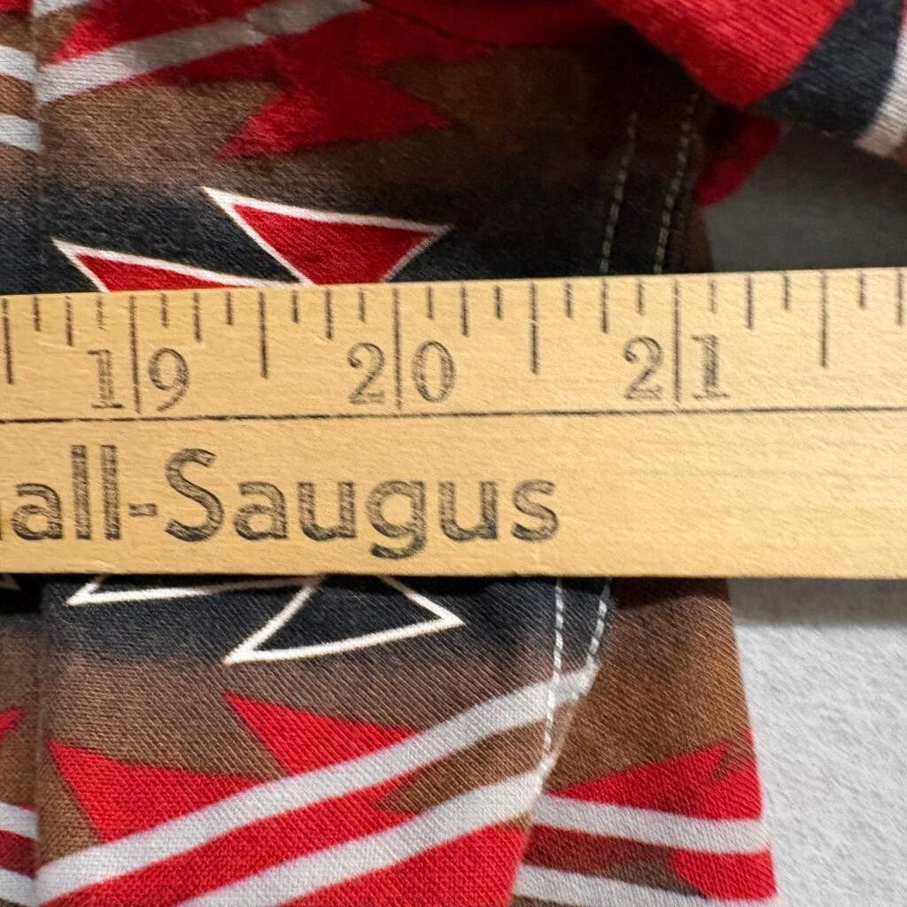 Panhandle Slim Western Pearl Snap Shirt Mens Large Red White Aztec Southwestern