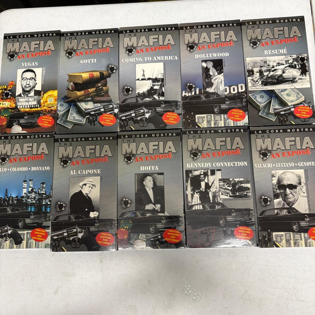 The Mafia An Expose La Cosa Nostra VHS Lot of 10 Gotti Al Capone Hoffa Vegas