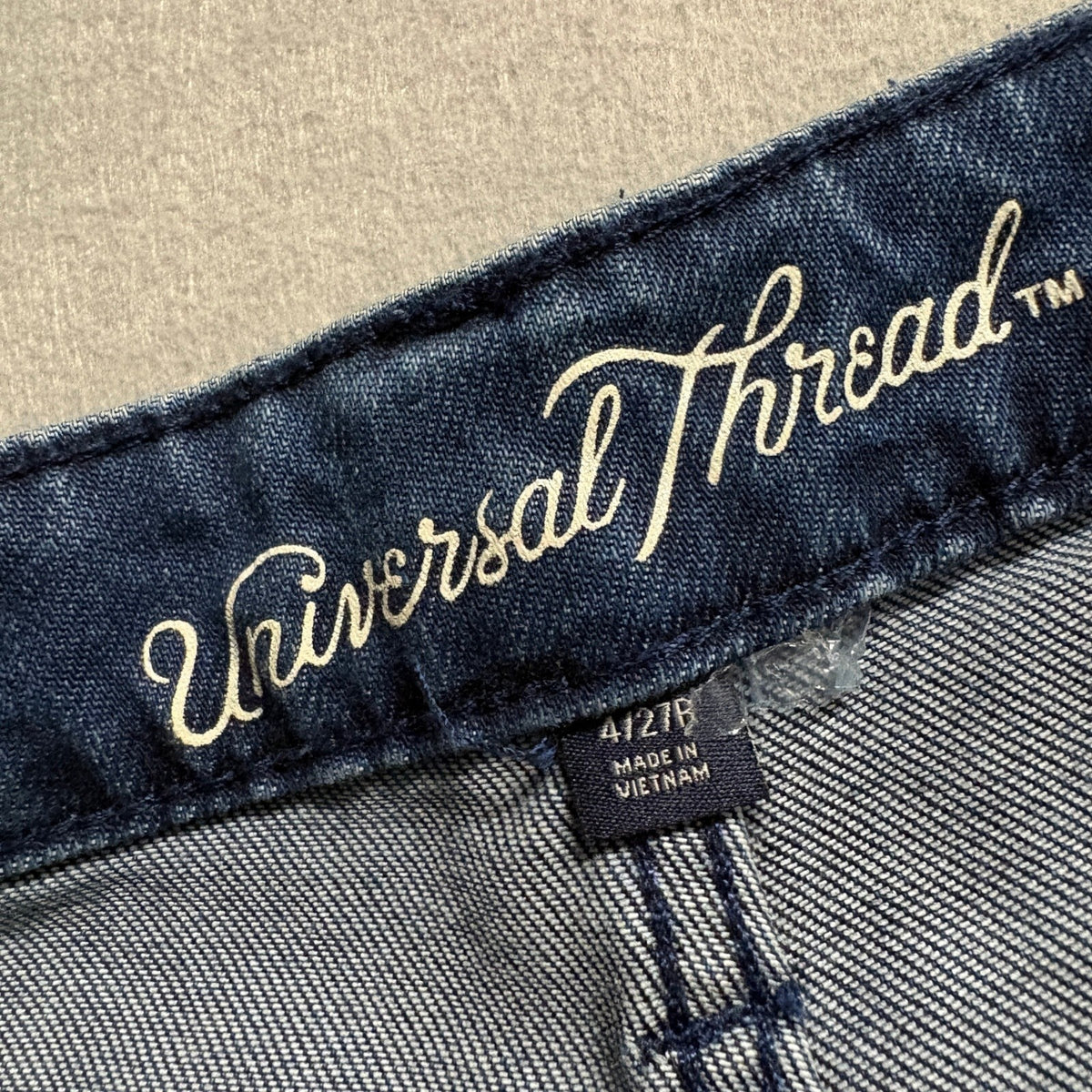 Universal Thread High Rise Wide Leg Crop Jeans Womens 4/27R Blue Denim Belted