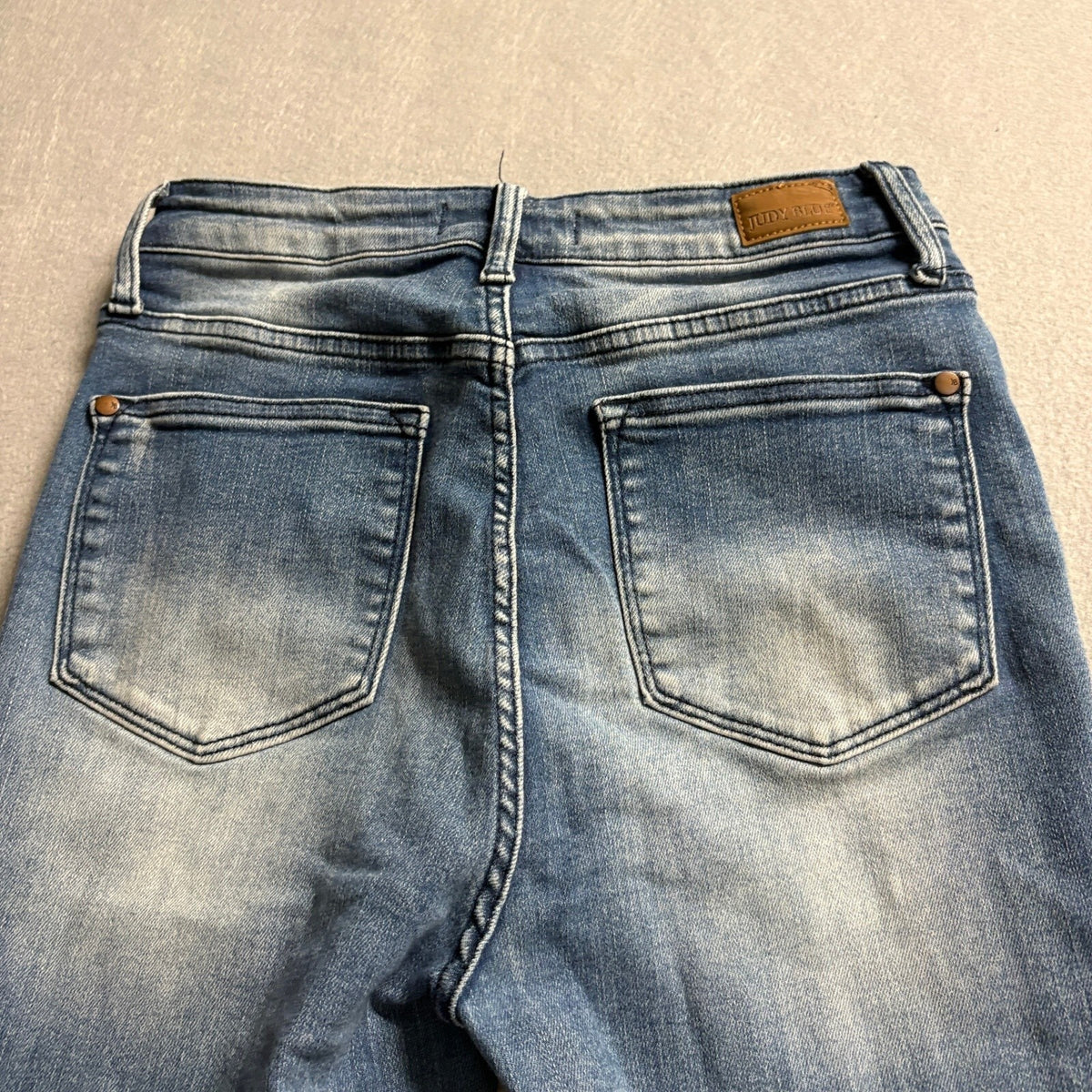 Judy Blue High Waist Raw Hem Ankle Straight Jeans Womens Size 9/29 JB88525 Blue