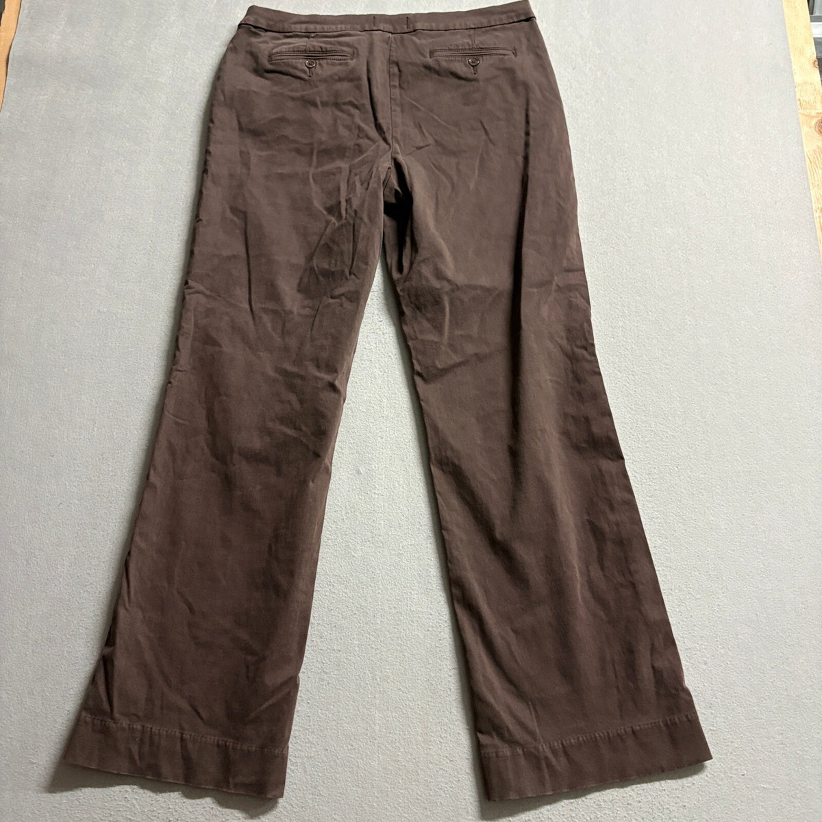 Lila Ryan Womens Pants Size 14 Brown Stretch Cotton Tencel Blend Casual Chino