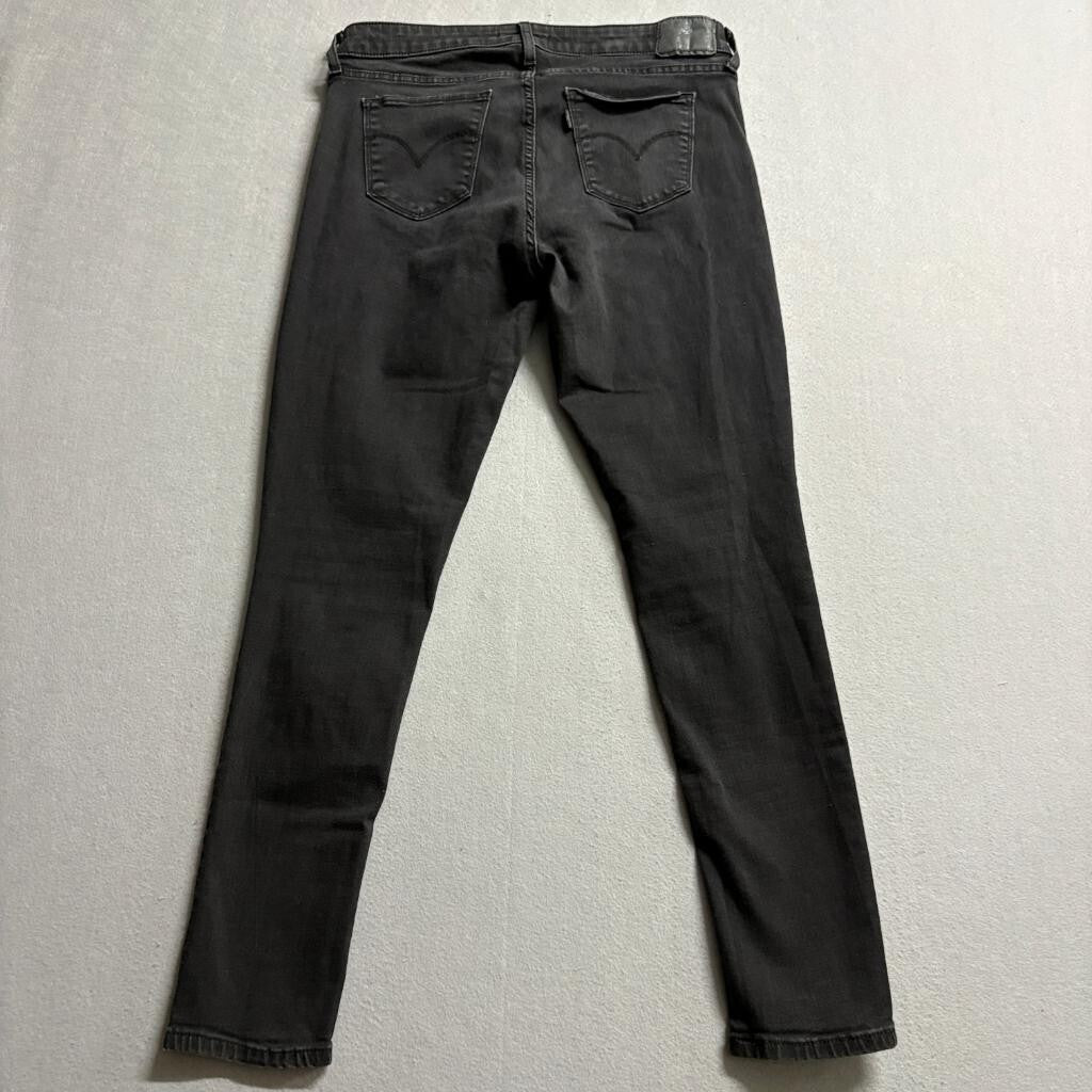 Levis 711 Skinny Jeans Womens W31 L30 Black Denim Stretch Pants