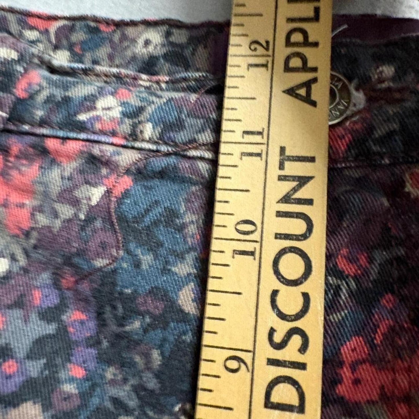 Gloria Vanderbilt Amanda Jeans Womens 12 Floral Print High Rise Straight Leg
