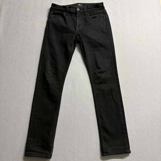 7 For All Mankind Slim Jeans Mens Size 30 Black Denim Pants Fits Like 29x29