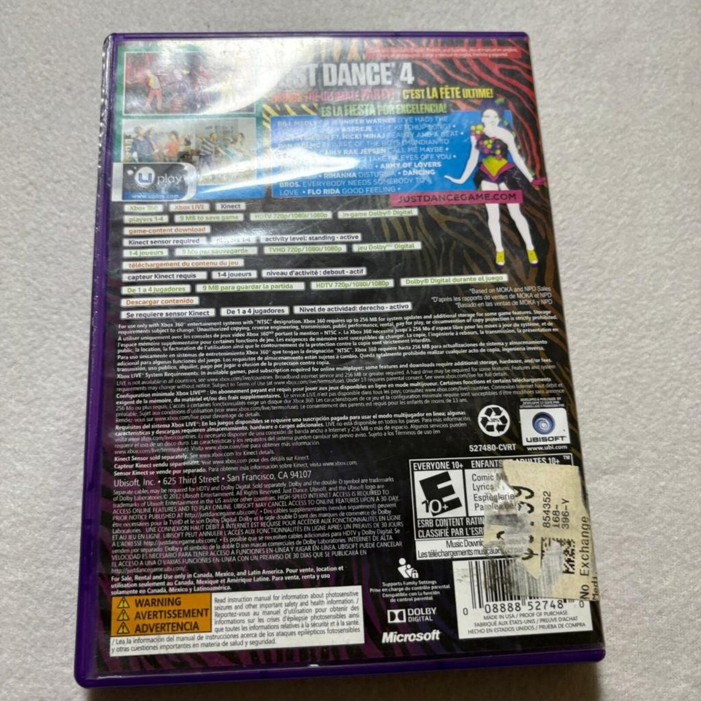 Just Dance 4 Xbox 360 Kinect Game Complete with Manual CIB Tested