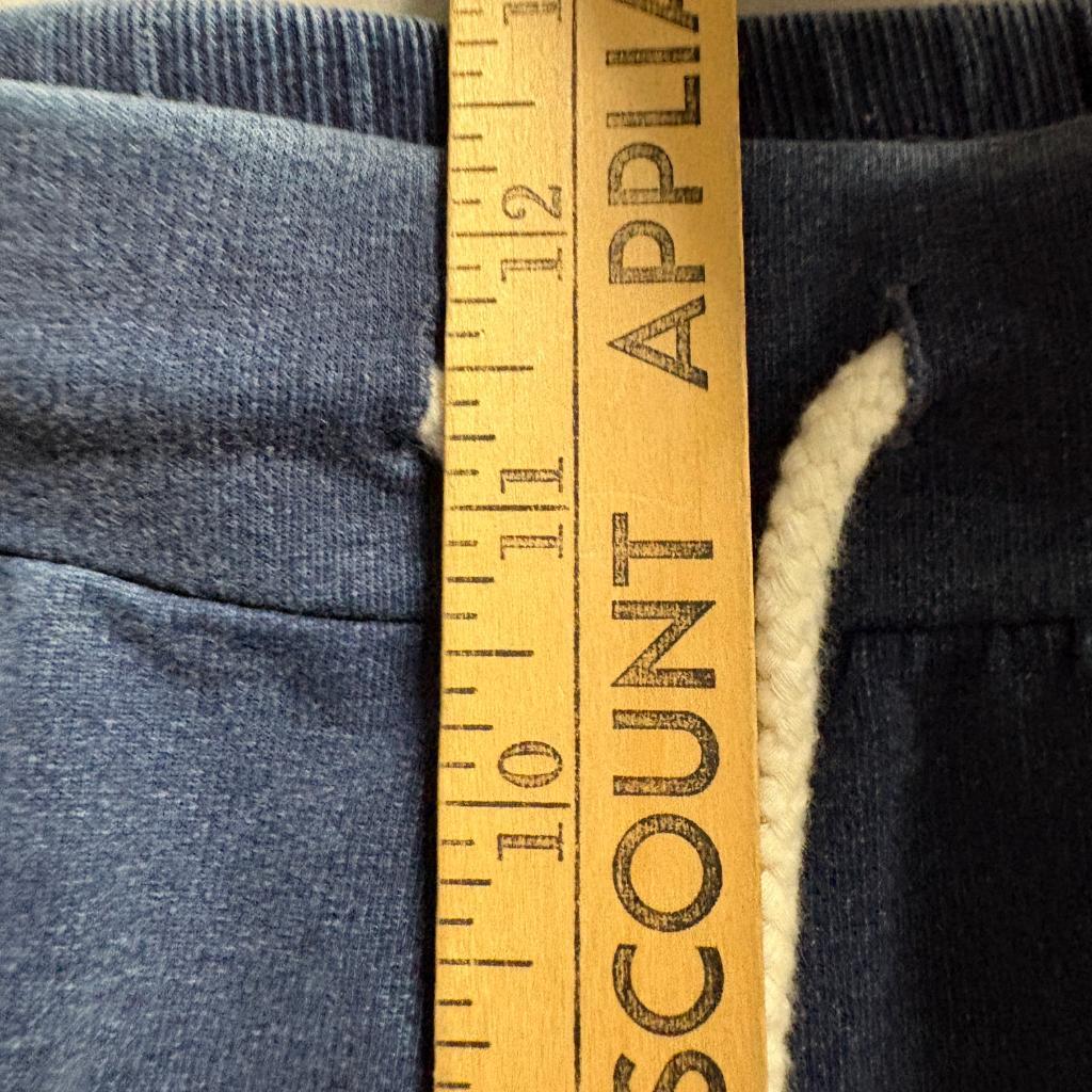 Lane Delaney Mens Small Blue Cotton Blend Fleece Joggers Sweatpants Drawstring