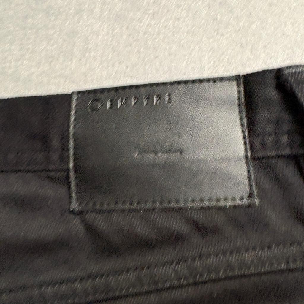 Empyre Verge Mens Black Distressed Ripped Skinny Jeans Size 34x28