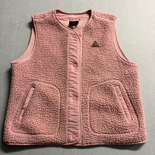 Millet Fleece Vest Womens 100 Pink Sherpa Pile Full Snap Outdoor Gilet