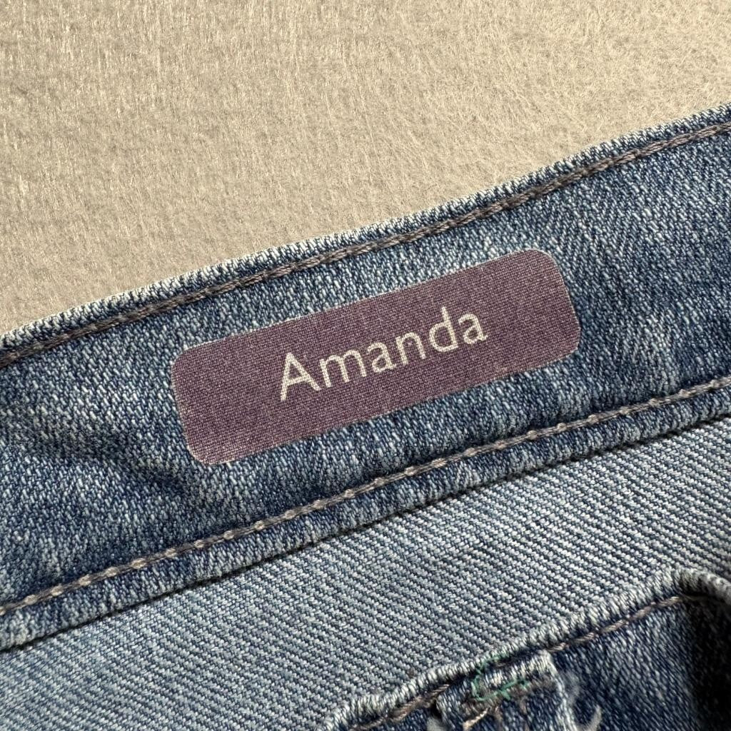 Gloria Vanderbilt Amanda Jeans Womens 16W Blue Denim Straight Leg High Rise Crop