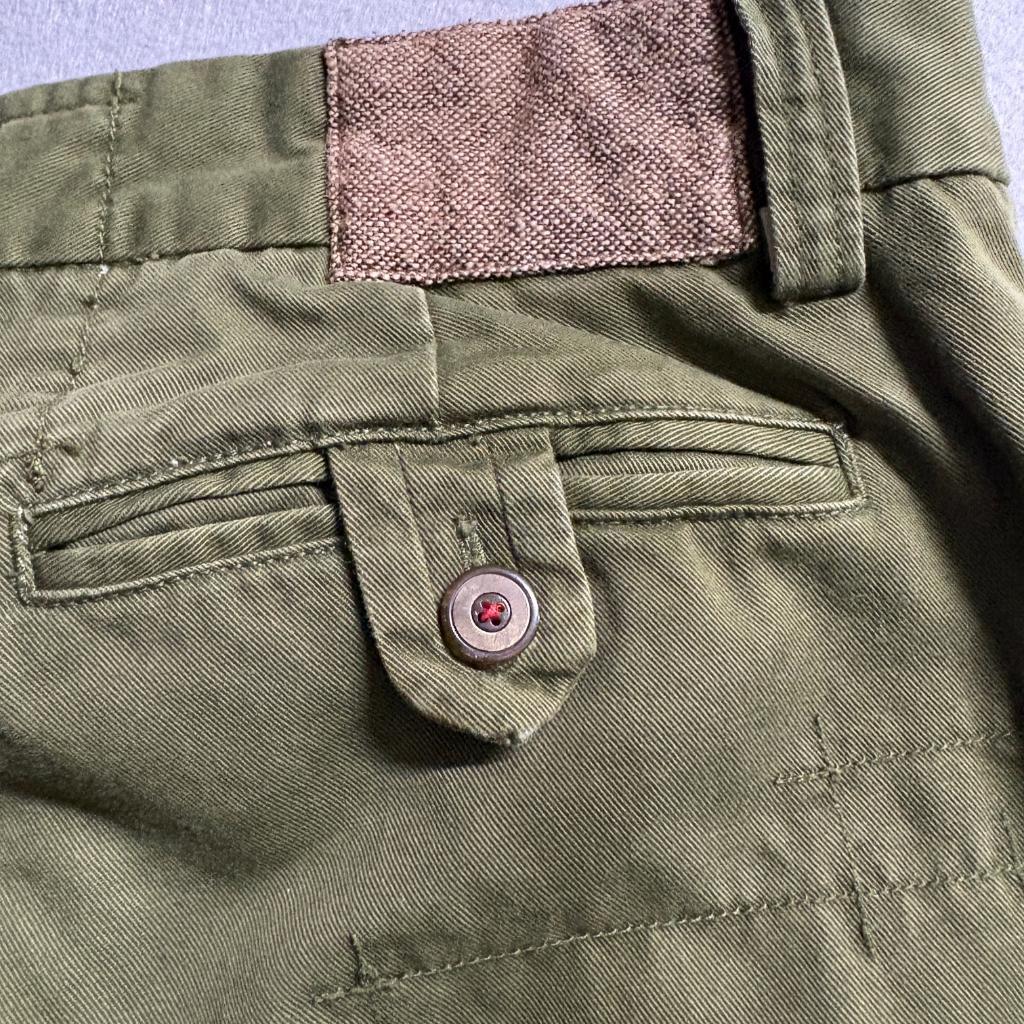 Trovata Boys Chino Pants Size 30 Olive Green 100% Cotton Button Fly Straight Leg