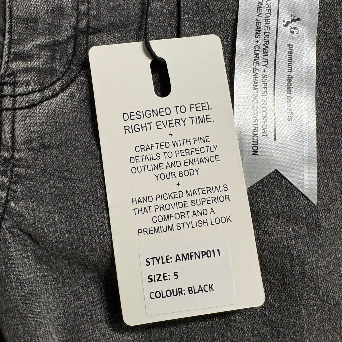 AGS Premium Jeans Womens Size 5 Gray Black Acid Wash Stretch Skinny Denim New