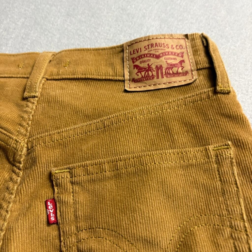 Levi's Ribcage Straight Ankle Corduroy Jeans Womens 28 Brown Camel High Rise