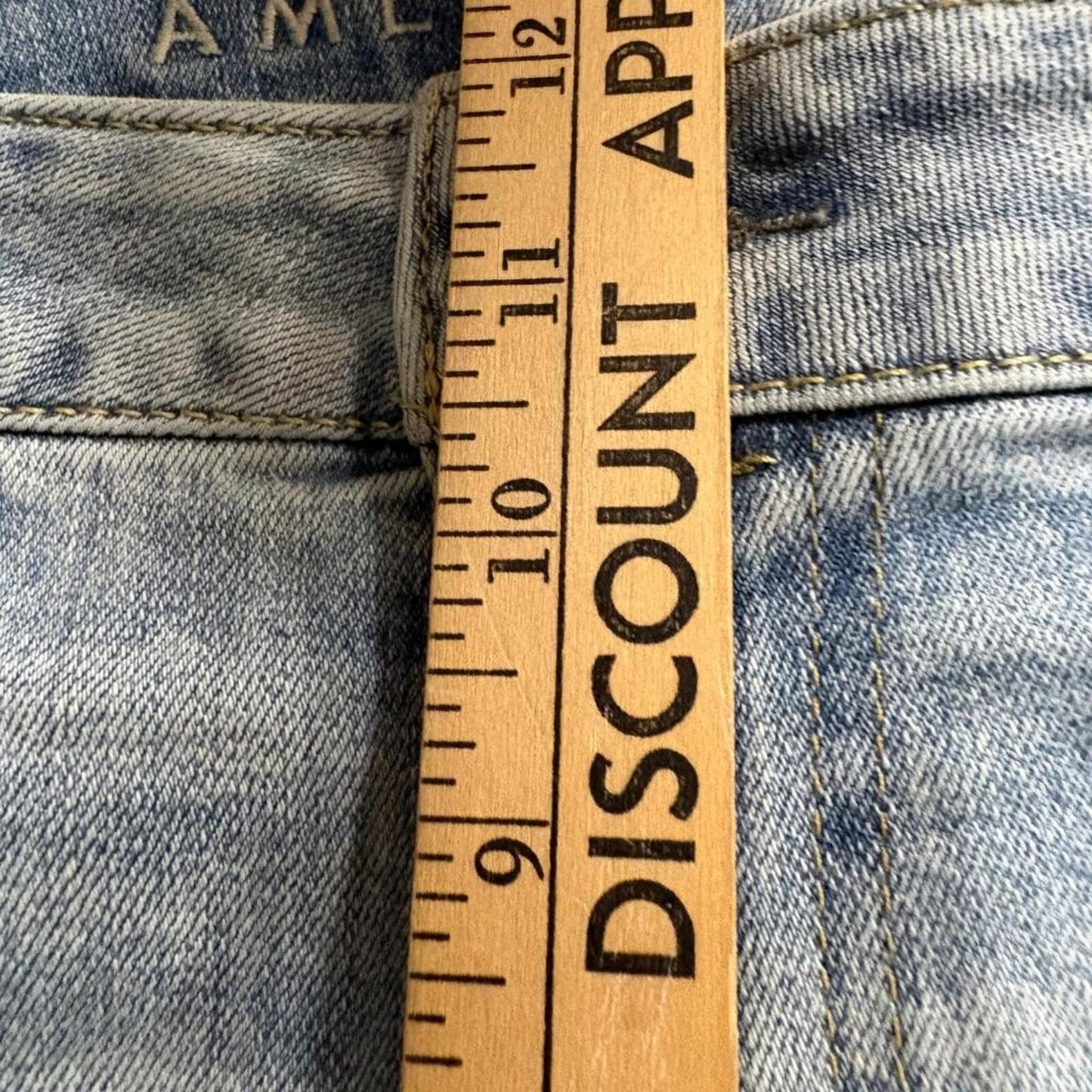 American Eagle Airflex Athletic Fit Distressed Jeans Mens 40x30 Light Wash Blue