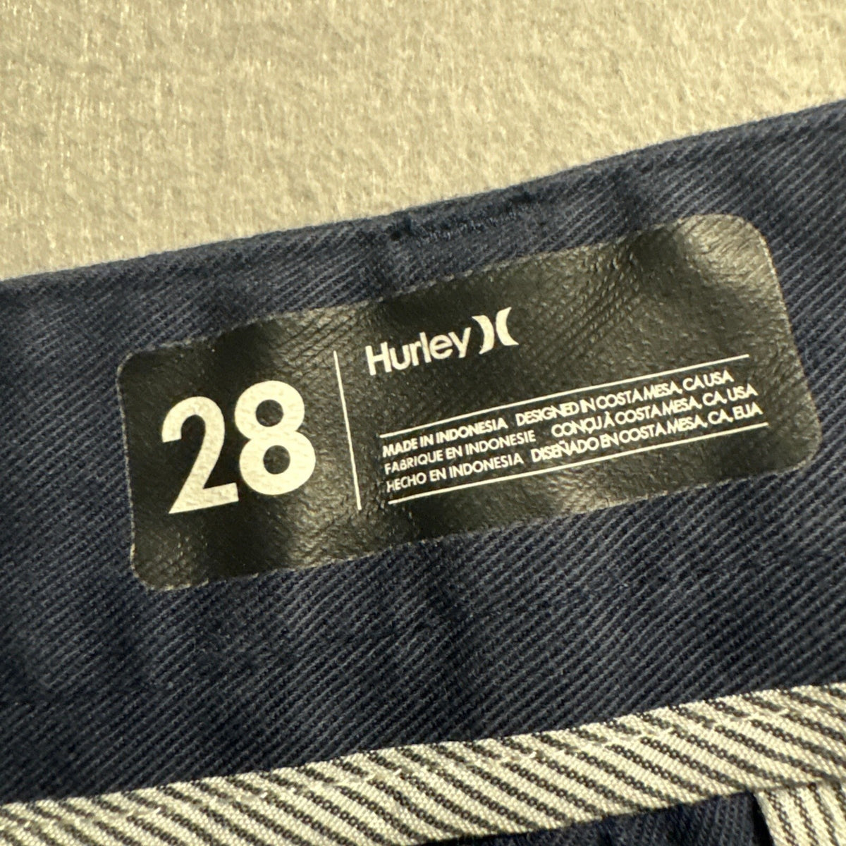 Hurley Chino Pants Mens 28x29 Blue Straight Leg Casual Flat Front Chinos Slacks