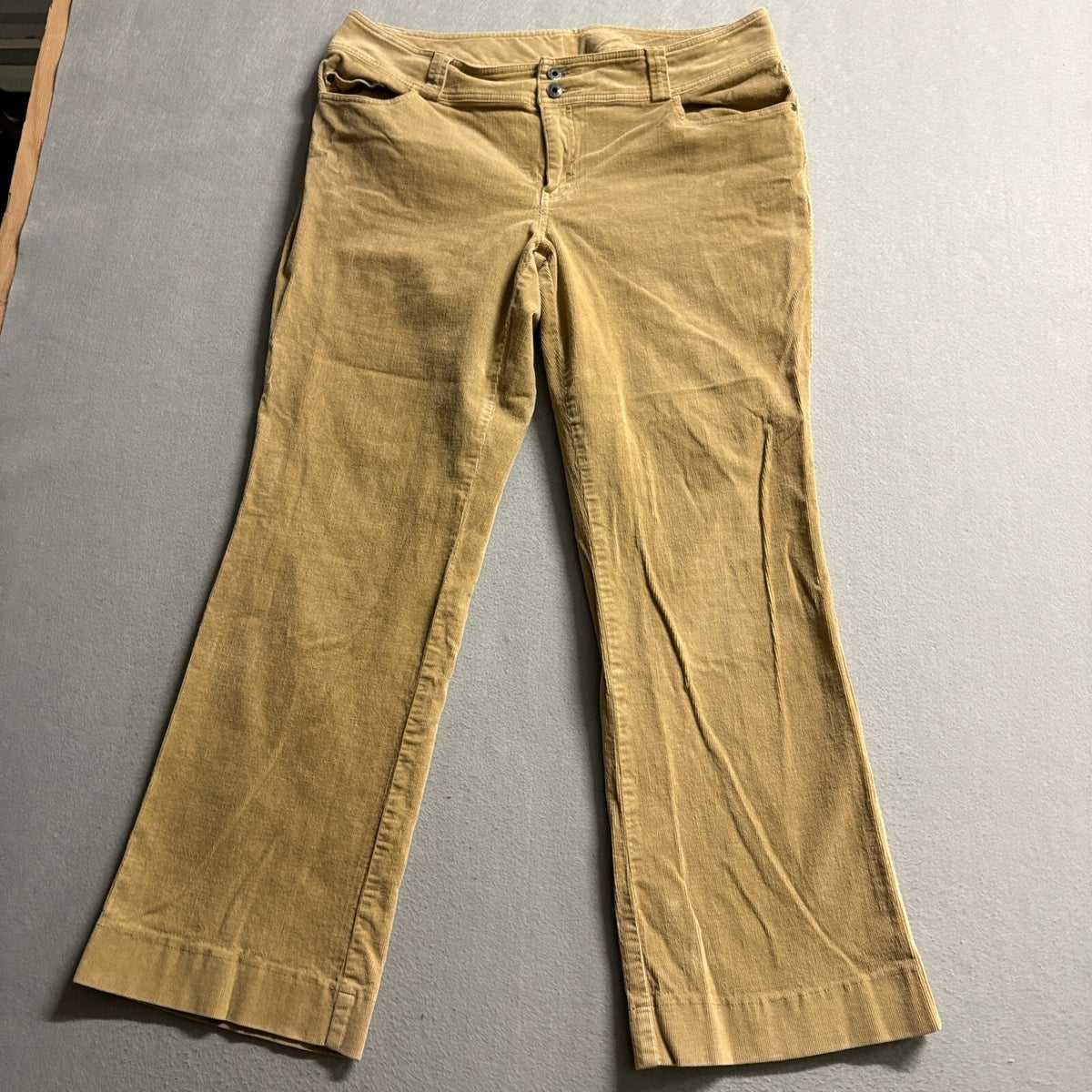 Venezia Corduroy Pants Womens 18 Average Tan Brown Stretch Bootcut Corduroy