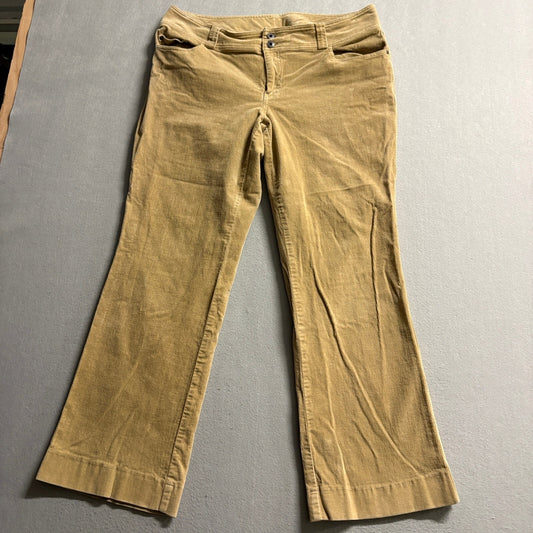 Venezia Corduroy Pants Womens 18 Average Tan Brown Stretch Bootcut Corduroy