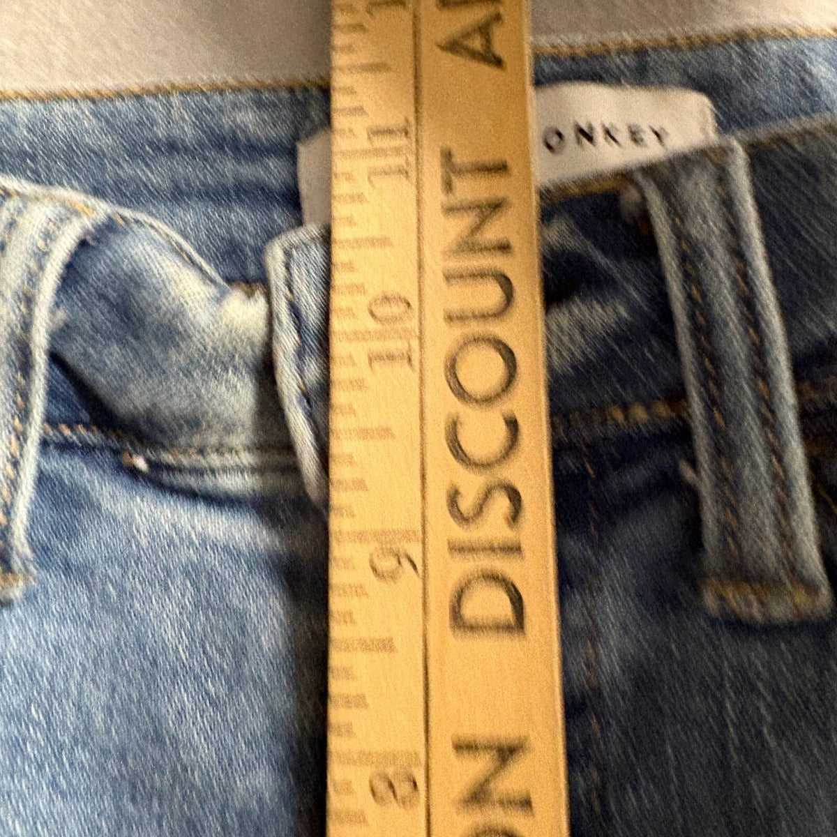 Flying Monkey High Rise Straight Leg Jeans Womens Size 26 Blue Raw Hem Stretch