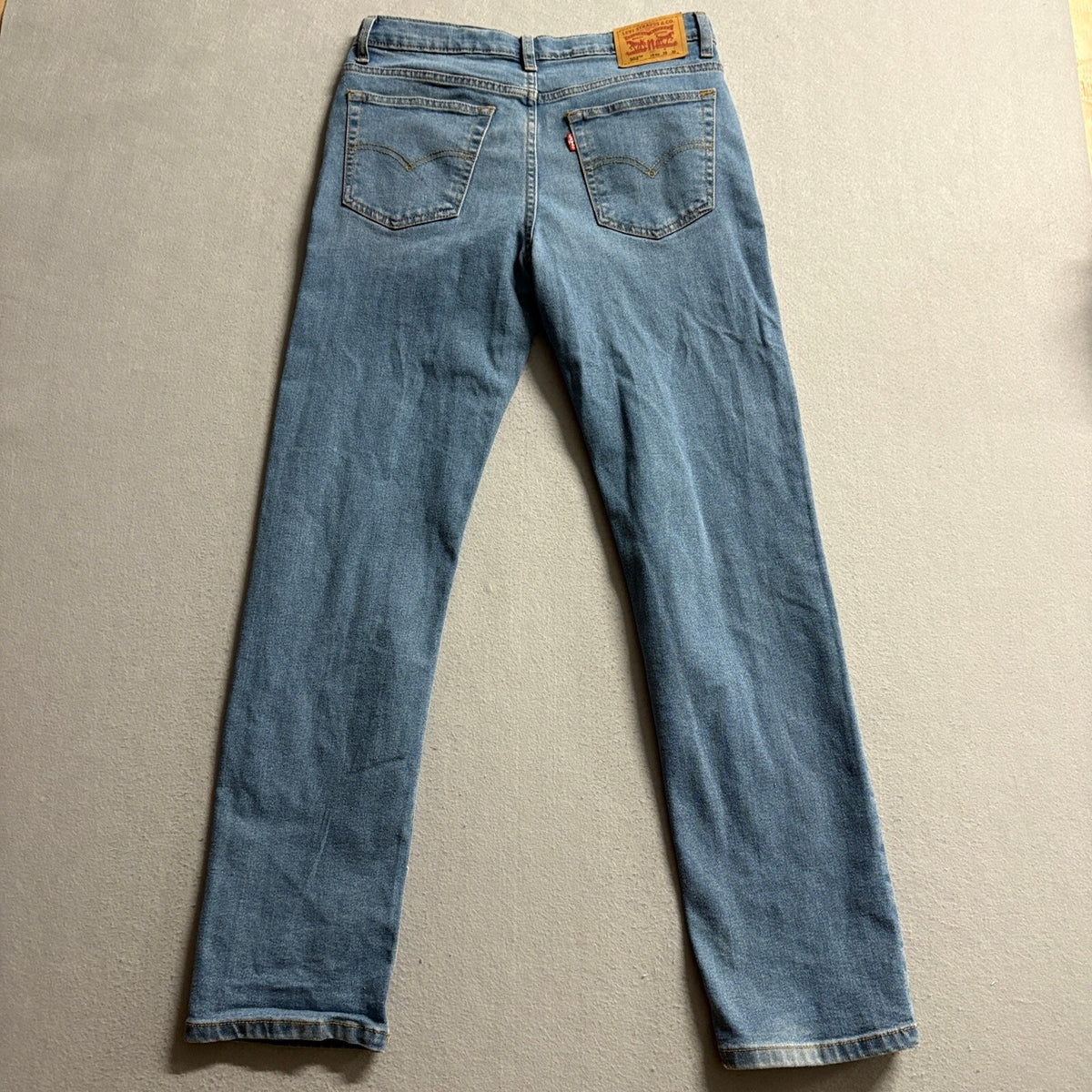 Levis 502 Regular Taper Jeans Girls Size 16 Reg Blue Distressed Denim W28 L30
