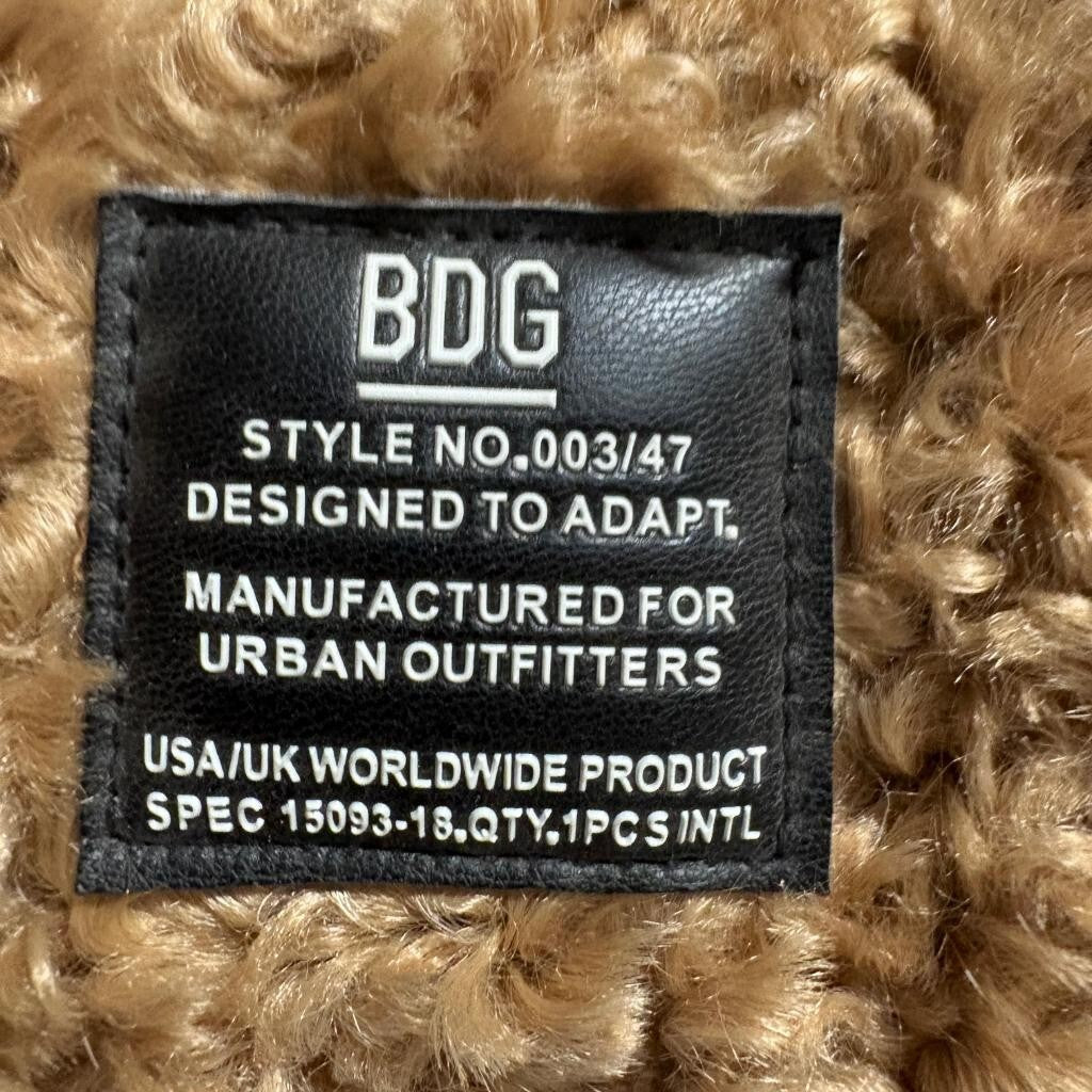 BDG Urban Outfitters Sherpa Mini Tote Bag Brown Fleece Teddy Bear Top Handle