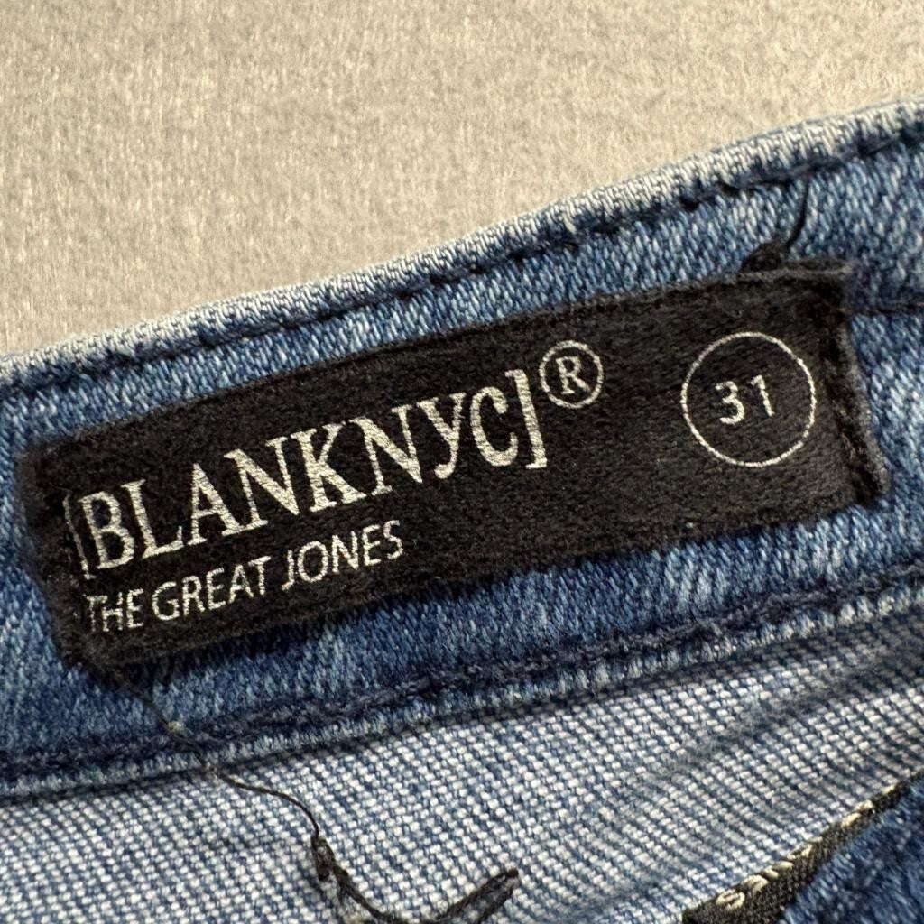 BlankNYC The Great Jones High Rise Skinny Jeans Womens 31 Distressed Blue Denim