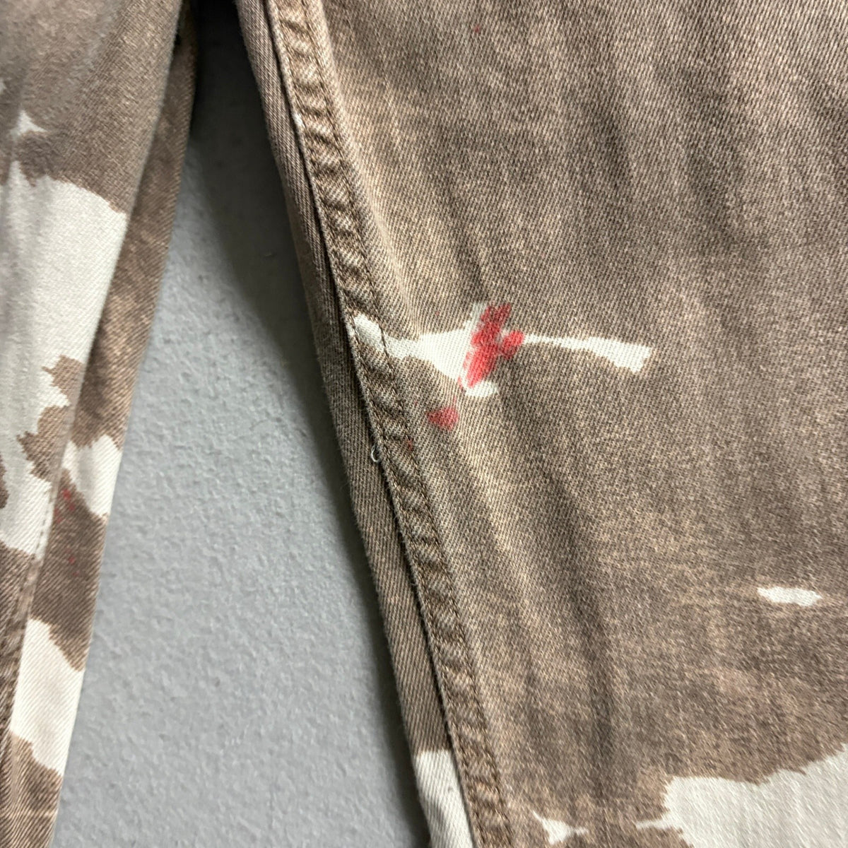 Hollister Low-Rise Baggy Jeans Womens 8R W29 Brown Cow Print Camo Wide Leg