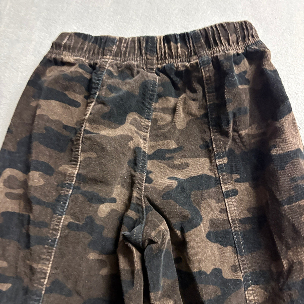 No Boundaries Corduroy Camo Cargo Pants Womens XXS Brown Camouflage Drawstring