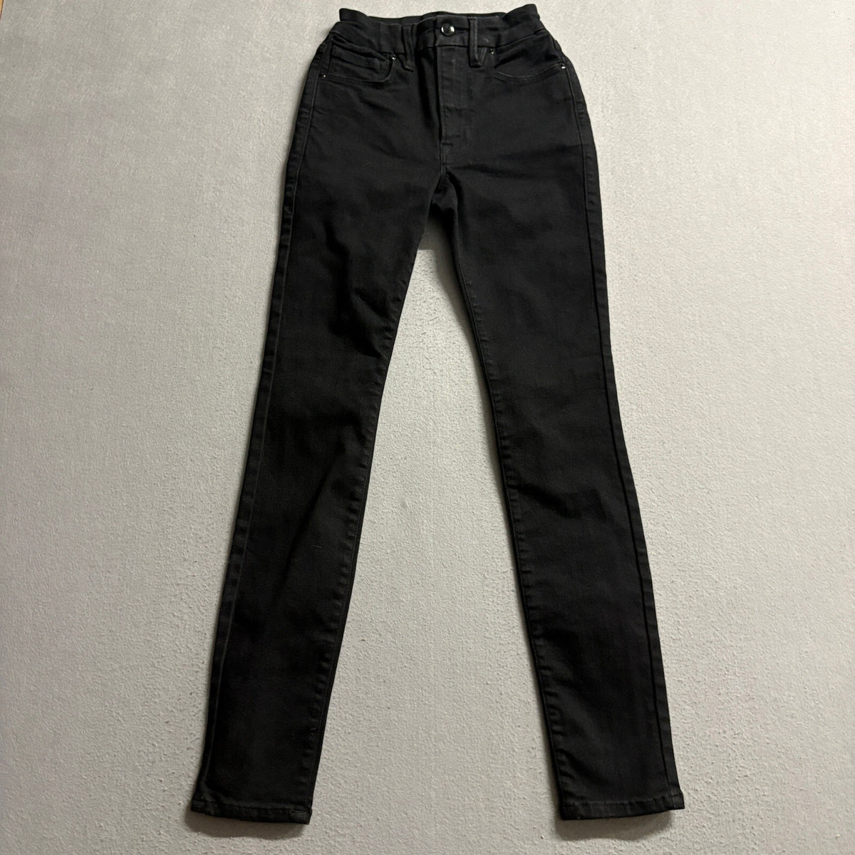 Good American High Rise Skinny Jeans Womens 00-4 Black Stretch Denim GL213T