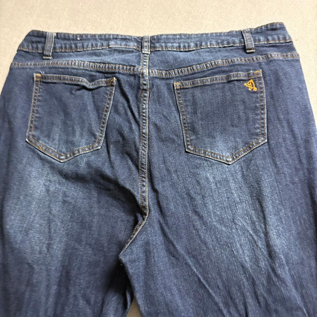 VIP Jeans Womens Size 17 18 Distressed Ripped Skinny Denim Blue Stretch Plus