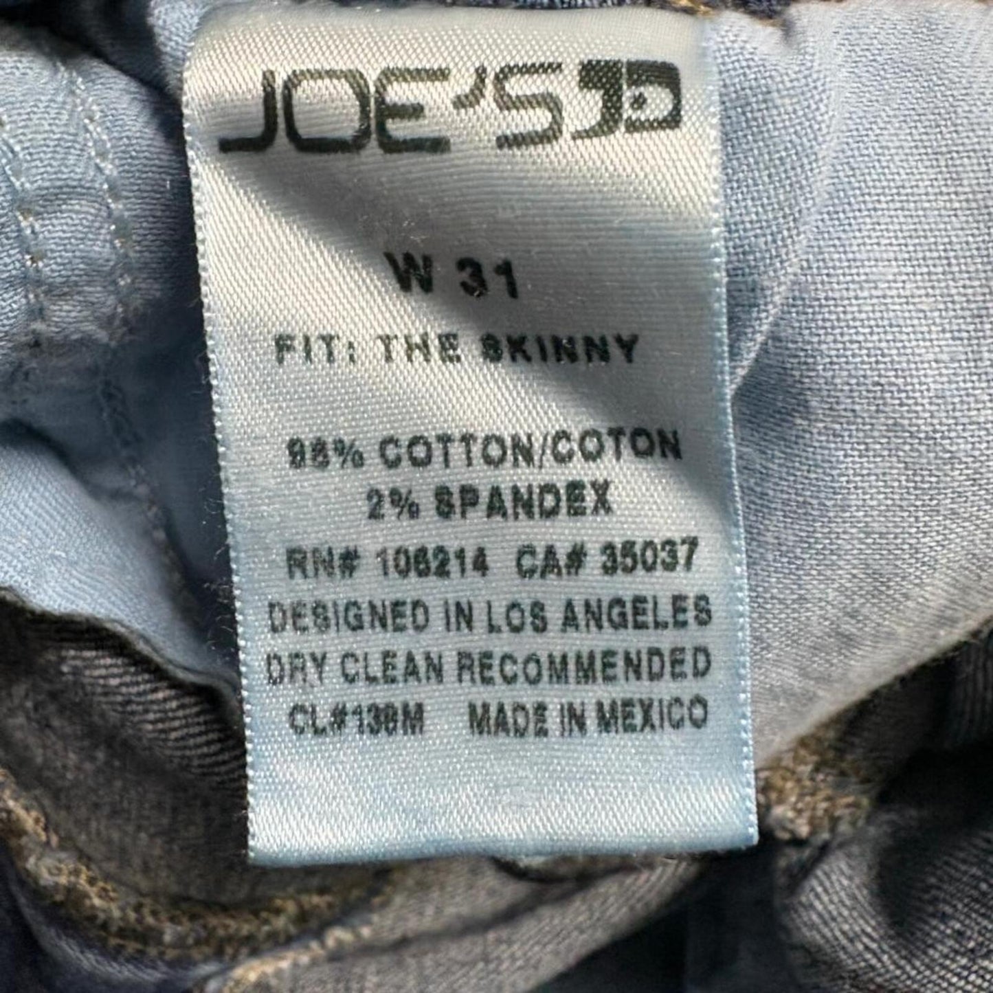 Joe's Jeans The Skinny Womens Size 31 Blue Denim Stretch Slim Leg Jeans