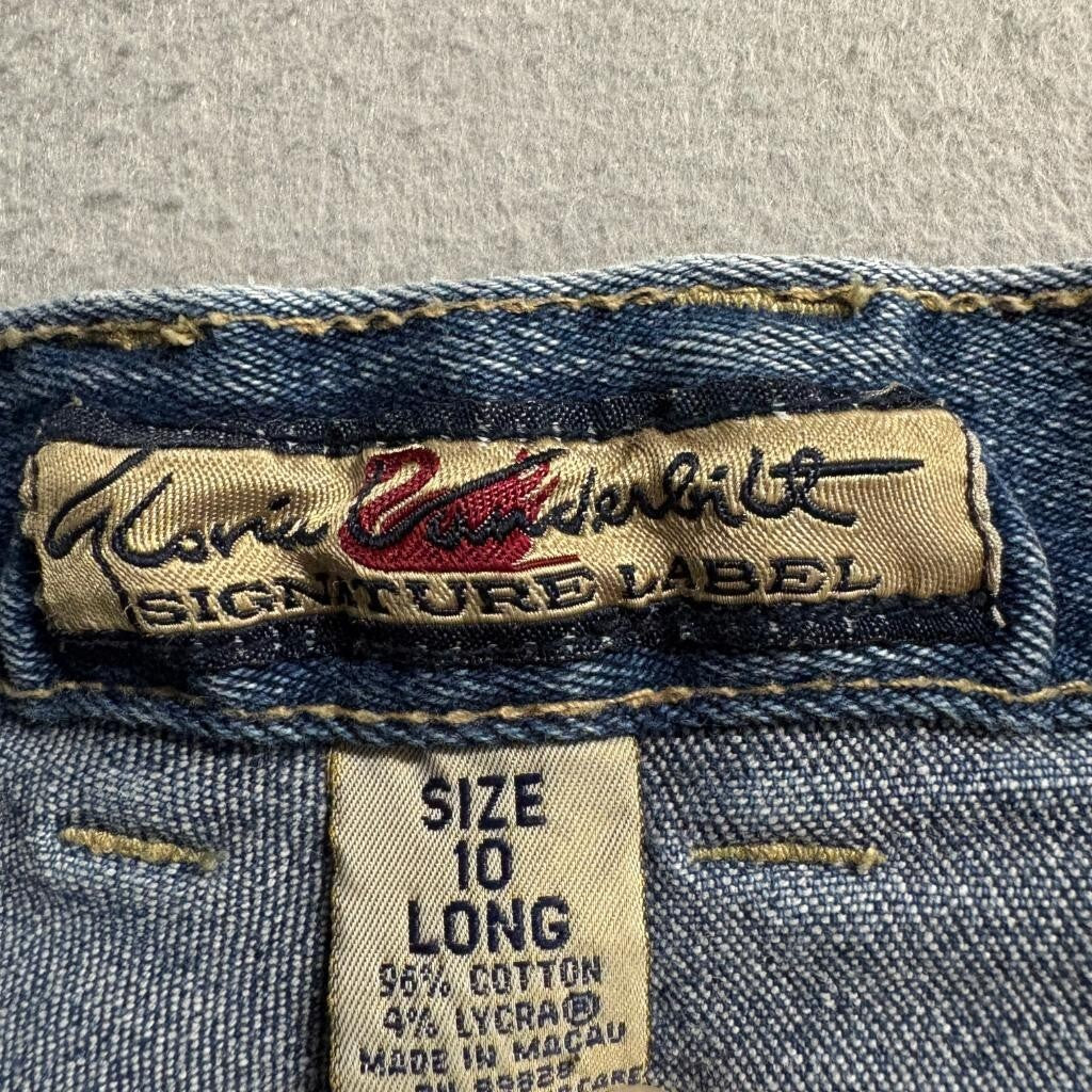 Gloria Vanderbilt Signature Label Jeans Womens 10 Long Blue Denim High Rise Mom
