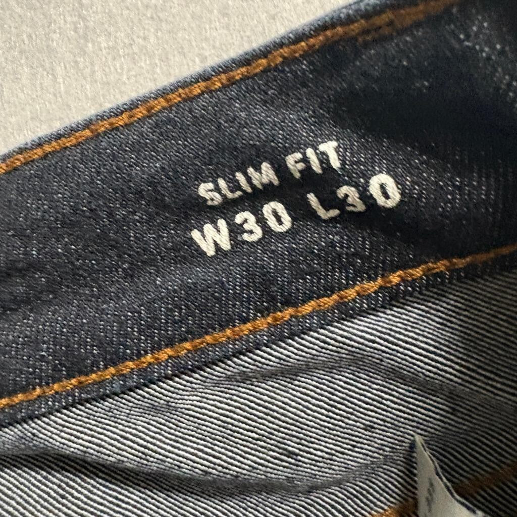 M-B-X Slim Fit Jeans Mens 30x30 Dark Indigo Blue Stretch Denim