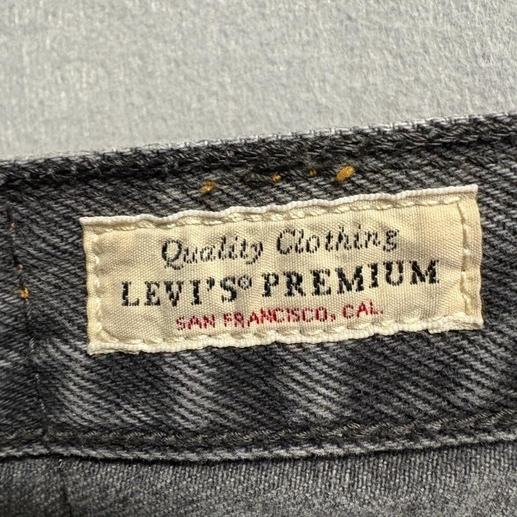 Levis Premium 501 Original Fit Jeans Mens 27x31 Gray Denim Button Fly